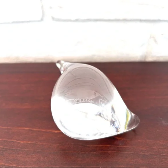 Crystal Glass Bird Signed Daum France 2.5” Paperweight - Picture 9 of 12